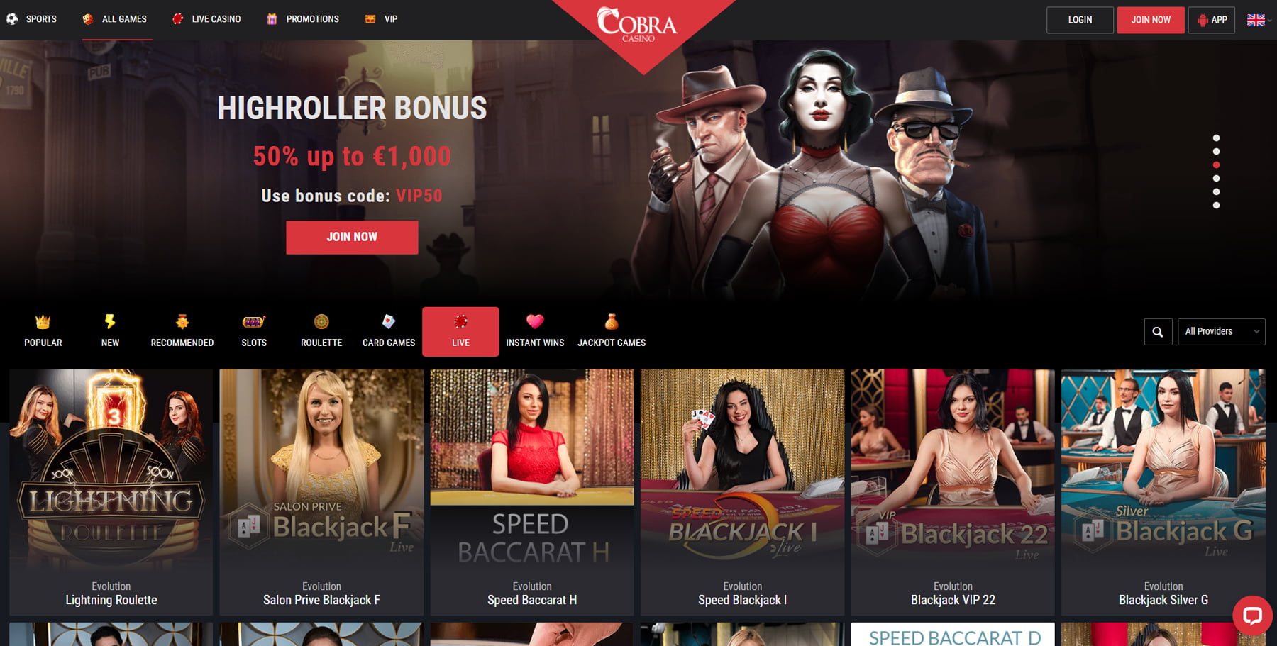 Cobra Live Casino